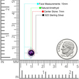 Vintage Style Round Natural Stone Halo Ring