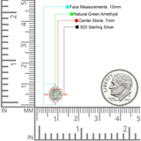 Vintage Style Round Natural Stone Halo Ring