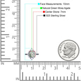 Vintage Style Round Natural Stone Halo Ring