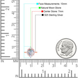 Vintage Style Round Natural Stone Halo Ring