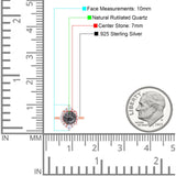 Vintage Style Round Natural Stone Halo Ring