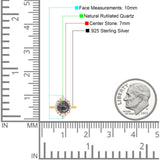 Vintage Style Round Natural Stone Halo Ring