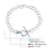 Heart Link Toggle Bracelet