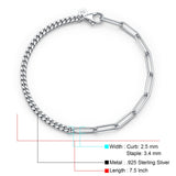 Curb Staple Link Chain Bracelet 