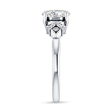 18K Gold IGI Certified Round 3 Carat Lab Grown Diamond Floral Ring
