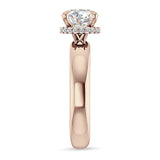18K Gold IGI Certified Round 1 Carat Lab Grown Diamond Halo Solitaire Ring