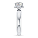 18K Gold IGI Certified Round 1 Carat Lab Grown Diamond Halo Solitaire Ring