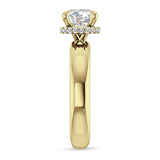 18K Gold IGI Certified Round 1 Carat Lab Grown Diamond Halo Solitaire Ring