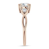 14K Gold IGI Certified Round 2 Carat Lab Grown Diamond Trio Ring