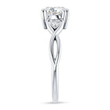 14K Gold IGI Certified Round 3 Carat Lab Grown Diamond Trio Ring