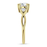14K Gold IGI Certified Round 2 Carat Lab Grown Diamond Trio Ring