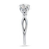 18K Gold IGI Certified Round 3 Carat Lab Grown Diamond Twisted Trio Ring