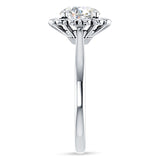 14K Gold IGI Certified Round 2 Carat Lab Grown Diamond Floral Solitaire Ring