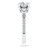 10K Gold IGI Certified Round 1 Carat Lab Grown Diamond Art Deco Split Shank Floral Ring