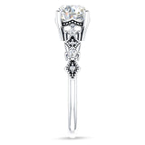 IGI Certified Round 1 Carat Lab Grown Diamond Cluster Beaded Ring