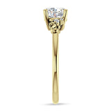 10K Gold IGI Certified Round 1 Carat Lab Grown Diamond Art Deco Ring
