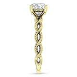 IGI Certified Round 3 Carat Lab Grown Diamond Twisted Rope Solitaire Ring