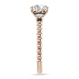 18K Gold IGI Certified Round 2 Carat Lab Grown Diamond Three Stone Trio Ring