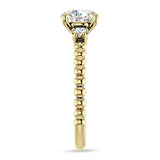 18K Gold IGI Certified Round 3 Carat Lab Grown Diamond Three Stone Trio Ring