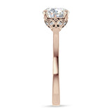 18K Gold IGI Certified Round 1 Carat Lab Grown Diamond Leaf Floral Ring
