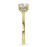 18K Gold IGI Certified Round 1 Carat Lab Grown Diamond Leaf Floral Ring