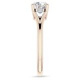 14K Gold IGI Certified Round 1 Carat Lab Grown Diamond Split Shank Hidden Halo Baguette Ring