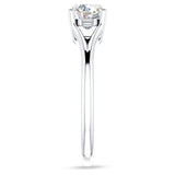 18K Gold IGI Certified Round 2 Carat Lab Grown Diamond Split Shank Hidden Halo Baguette Ring