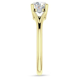 IGI Certified Round 3 Carat Lab Grown Diamond Split Shank Hidden Halo Baguette Ring