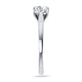 14K Gold IGI Certified Round 2 Carat Lab Grown Diamond Flower Leaf Solitaire Ring