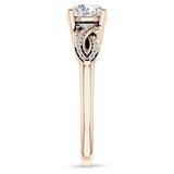 18K Gold IGI Certified Round 3 Carat Lab Grown Diamond Art Deco Cluster Twisted Ring