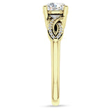 18K Gold IGI Certified Round 1 Carat Lab Grown Diamond Art Deco Cluster Twisted Ring