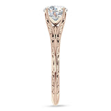 18K Gold IGI Certified Round 3 Carat Lab Grown Diamond Art Deco Split Shank Solitaire Ring