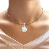  Oval Peace Sign Pendant 