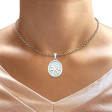Oval Palm Tree Pendant