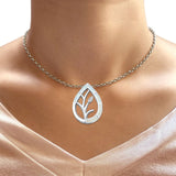 Floral Leaf Pendant Necklace