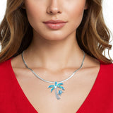 Palm Tree Sea Turtle Pendant Necklace