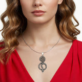 Snake & Spiral Pendant Necklace