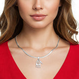 Hand & Spiral Pendant Necklace