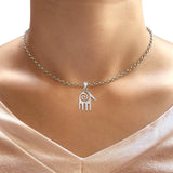 Hand & Spiral Pendant Necklace