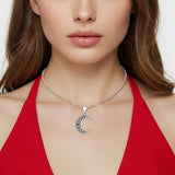 Celtic Moon Trinity 16mm Pendant Oxidized 925 Sterling Silver