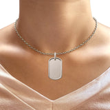 Dog Tag Charm Pendant Necklace