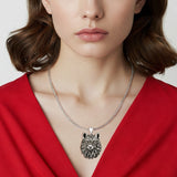  Wolf Head Charm Pendant Necklace