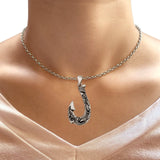 Leaf Fishhook Pendant Necklace