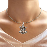 Filigree Frog Pendant Necklace