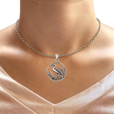 Stork Filigree Pendant Necklace