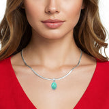 Oval Turquoise Solitaire Pendant Necklace