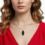 Oxidized Solitaire Pendant 