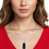 Oxidized Pear Dangle Drop Pendant 