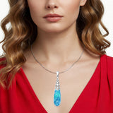 Oxidized Pear Dangle Drop Pendant 