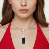 Oxidized Pear Dangle Drop Pendant 